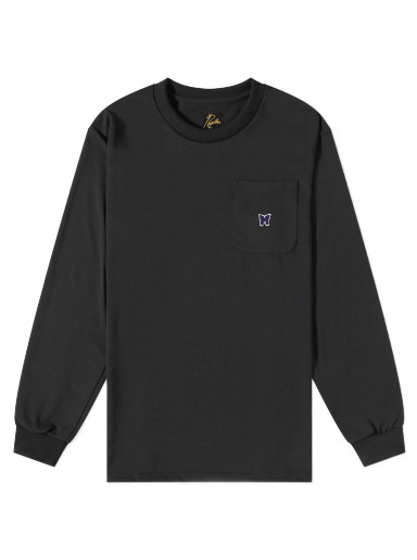 Póló Needles Logo Long Sleeve Tee Fekete | MR317-C