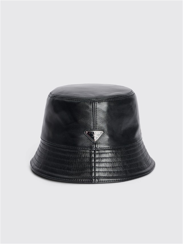 Kalapok Prada Capelli Hat Nappa Lamb Leather Black Fekete | 2HC137 2ATN F0002