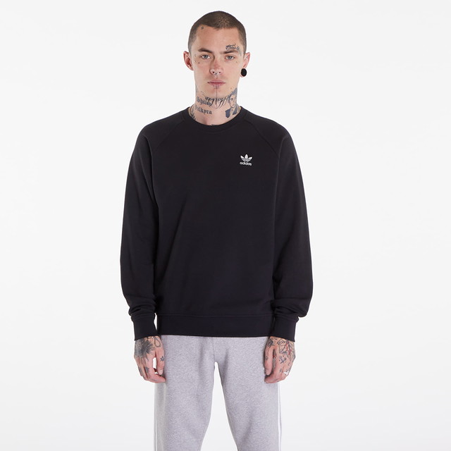 Sweatshirt adidas Originals Essentials Crew Black Fekete | IW5792