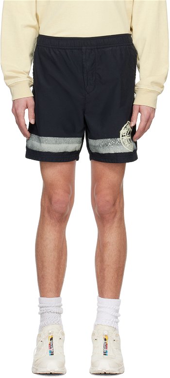 Stone Island Black Printed Swim Shorts 8015B0845