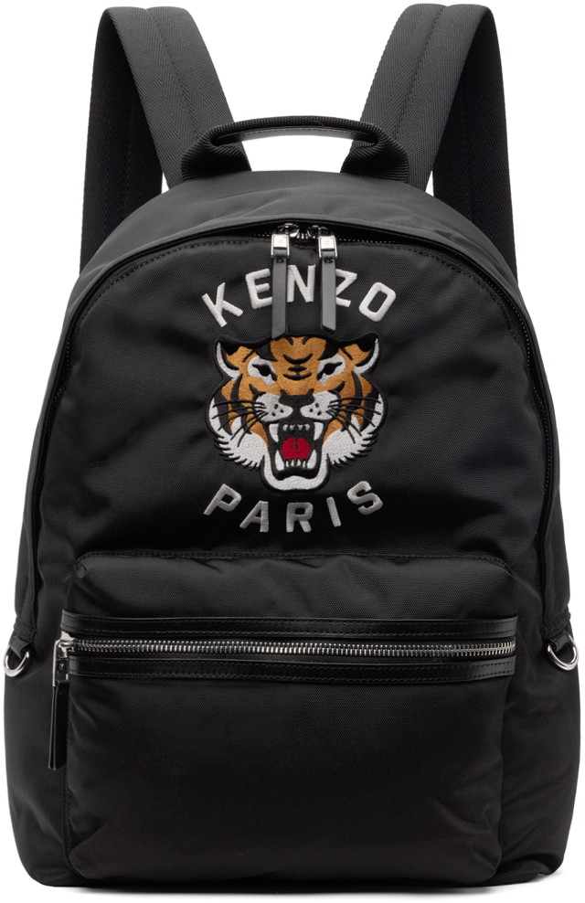 Hátizsákok KENZO Paris Varsity Tiger Backpack Fekete | FE55SA613F27