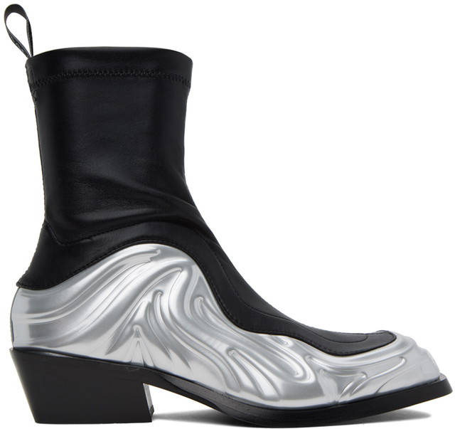 Ruházat Versace Black & Silver Solare Boots Fekete | 1011425_1A08886