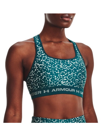 Melltartó Under Armour Crossback Mid Print Bra Zöld | 1361042-716