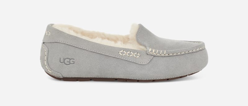 Sneakerek és cipők UGG ® Ansley Slipper for Women in Grey, Size 3, Leather Szürke | 1106878-LGRY, 0