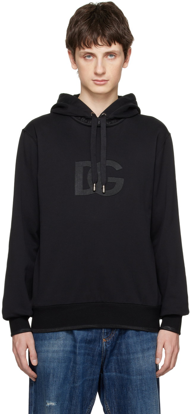 Sweatshirt Dolce & Gabbana Black 'DG' Hoodie Fekete | G9ZL0ZFU7DU