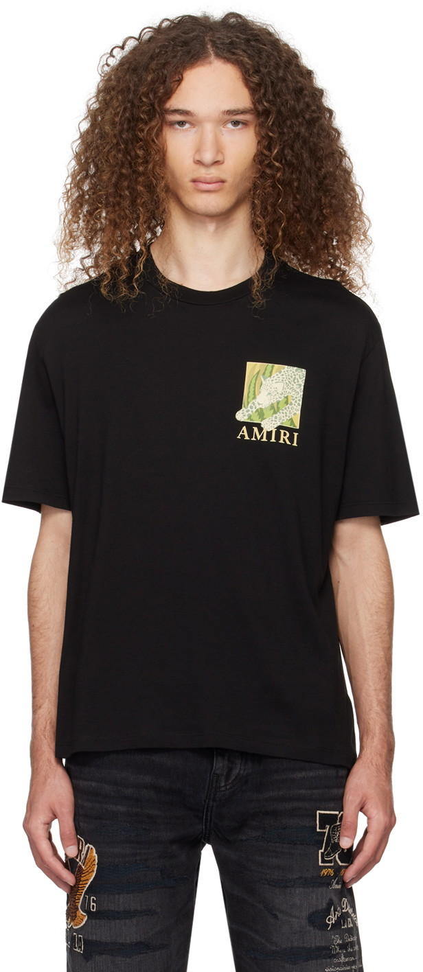 Póló AMIRI Leopard T-Shirt Fekete | AMJYTE1020
