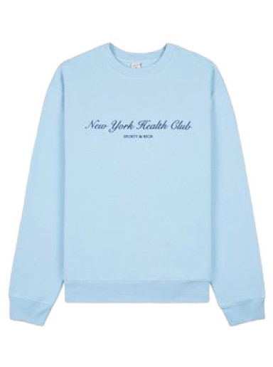 Pulóver Sporty & Rich NY Health Club Flocked Crewneck Kék | CR843HO