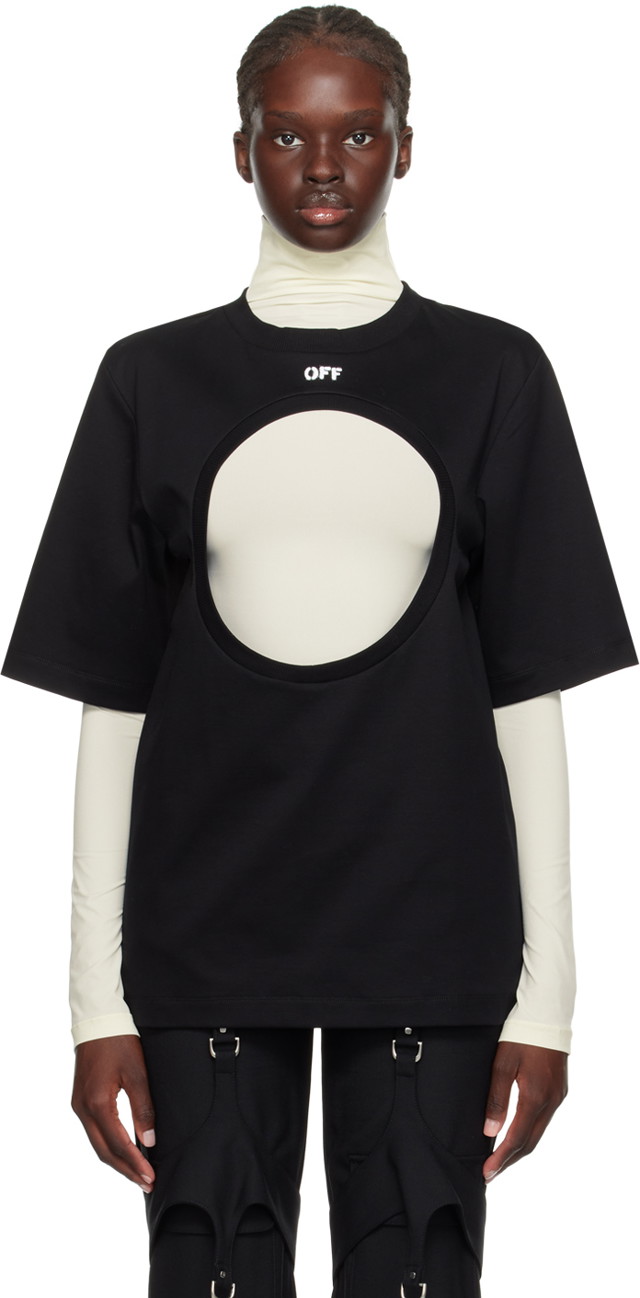 Póló Off-White Black & Meteor Long Sleeve T-Shirt Fekete | OWAD231F23JER0011019