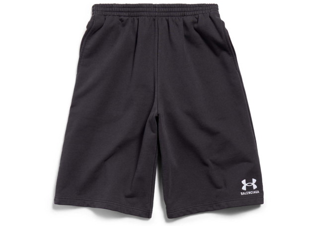 Rövidnadrág Balenciaga Under Armour x Large Shorts Black/White Fekete | 795261TRVB89034