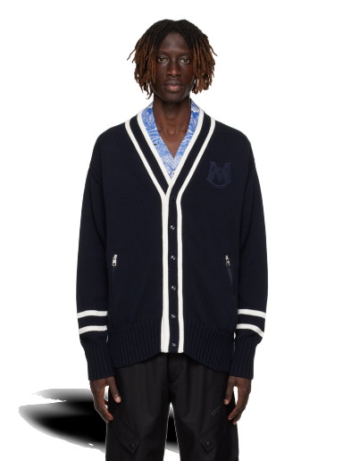 Pulóver Moncler Patch Cardigan Sötétkék | I20919B00003M1509