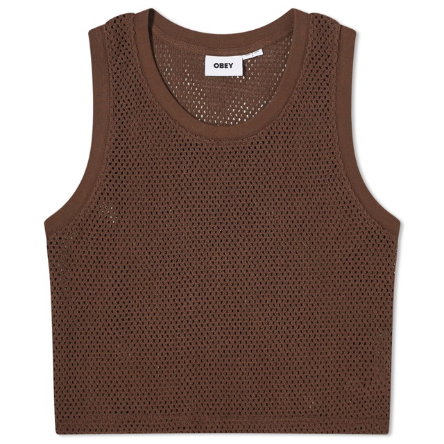 Trikók OBEY Hudson Mesh Tank Top Barna | 234050144-JVA