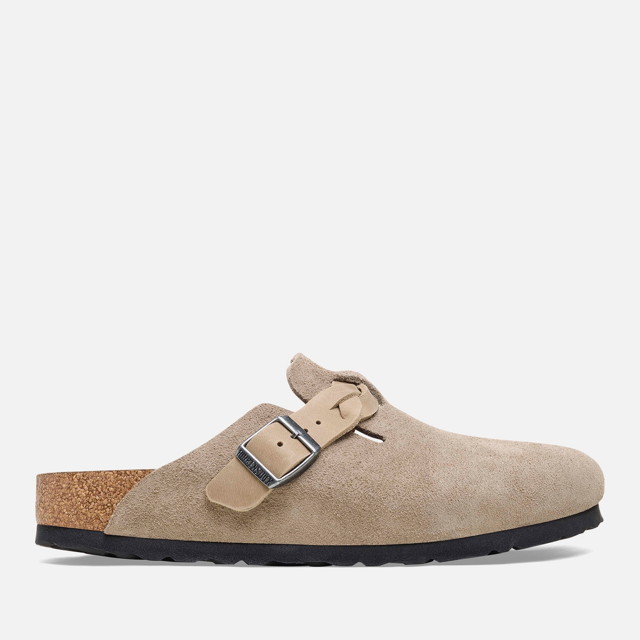 Sneakerek és cipők Birkenstock Boston Slim Fit Suede Braided Mules Taupe Bézs | 1026694