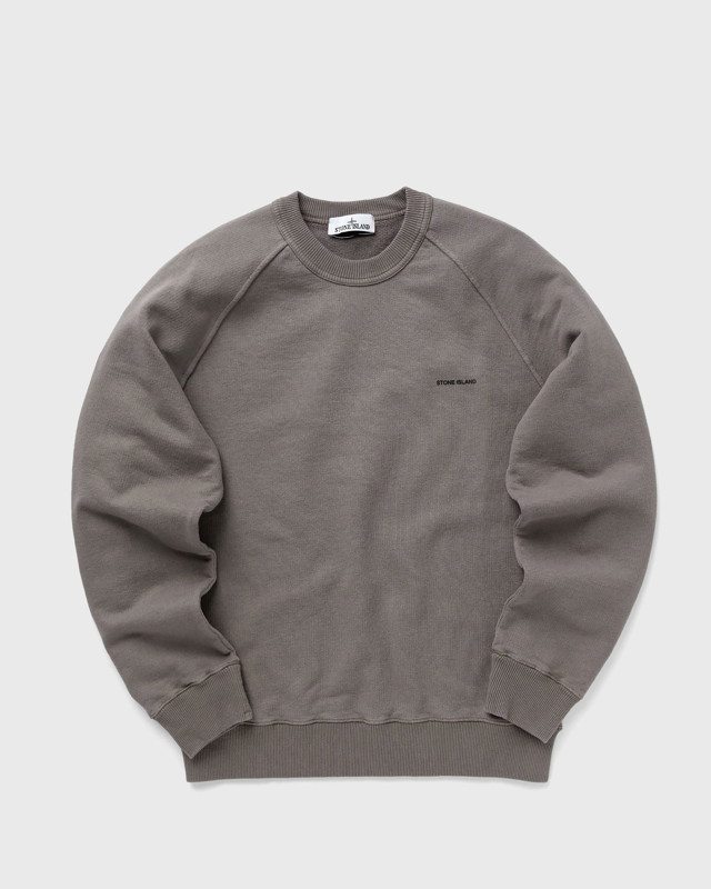 Pulóver Stone Island Logo Flocked Crewneck Szürke | 801560755.V0092