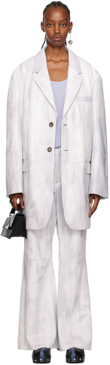 Dzsekik Acne Studios x SSENSE Lambskin Blazer Jacket Fehér | C70003-, 0