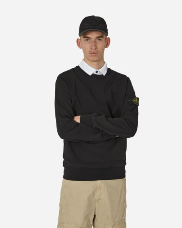 Sweatshirt Stone Island Garment Dyed Crewneck Sweatshirt Fekete | 801563051 A0029, 0