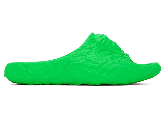 Sneakerek és cipők Versace Molded Barocco Pool Slide Lime Zöld | 1005746 1A07014 1GE9 70035