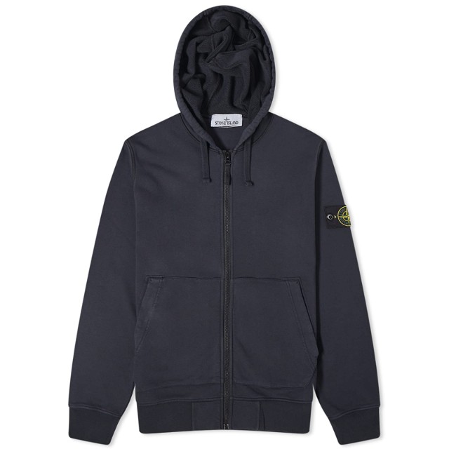 Sweatshirt Stone Island Garment Dyed Zip Hoodie Sötétkék | 801564251-A0020