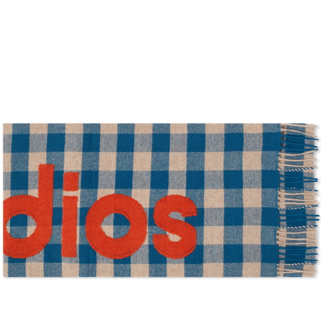 Sálak és kendők Acne Studios Veda Logo Check Scarf Kék | CA0262-CUP