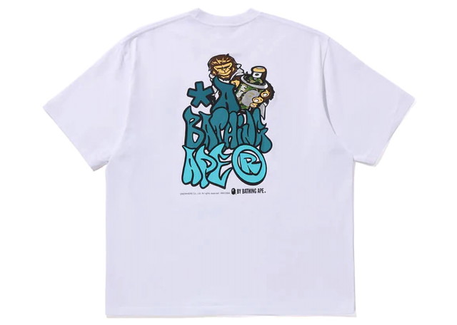 Póló BAPE BAPE Graffiti Bape Relaxed Fit Tee White Fehér | 1K30-110-340