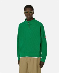 Overdye Wide Rib Cut Half Zip Sweatshirt Green