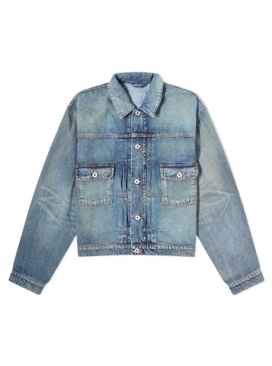 Dzsekik KENZO Stone Bleach Trucker Jacket Stone Dirty Blue Denim Kék | FD65DV3036B7-DY