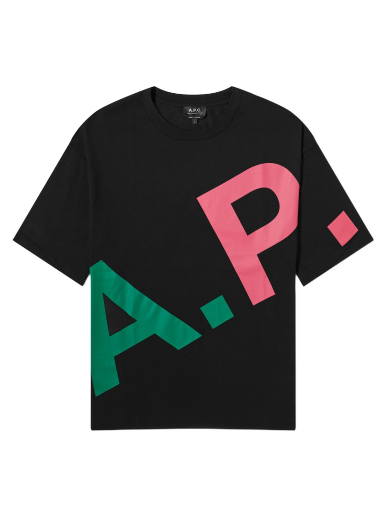 Póló A.P.C. Cory All Over Logo T-Shirt Fekete | COFBT-M26341-LZB