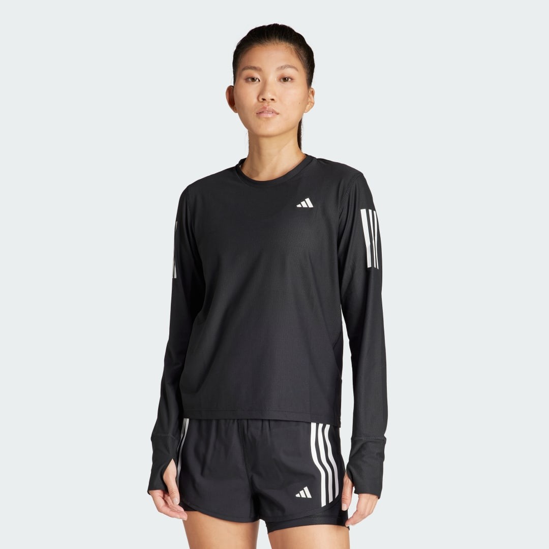 Póló adidas Performance Own The Run Long Sleeve T-shirt Fekete | IN1568, 0