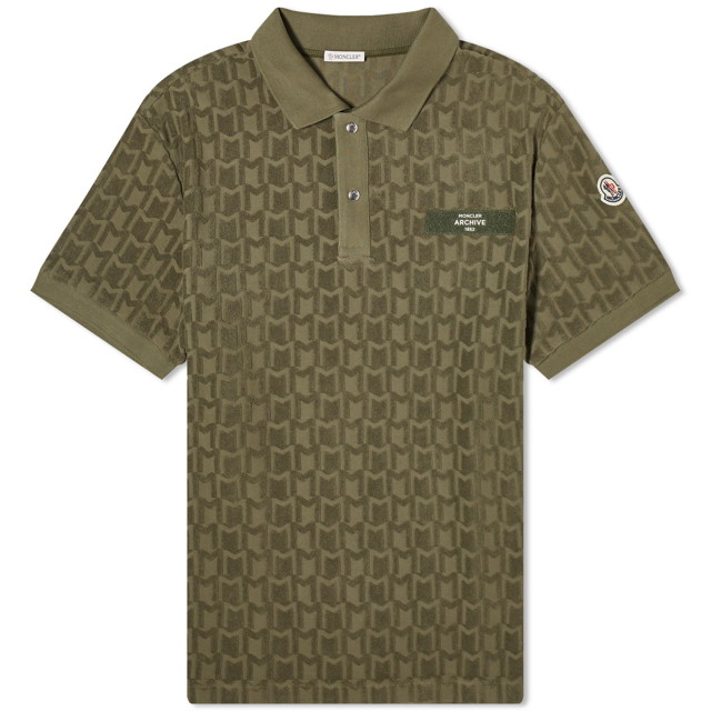 Pólóingek Moncler Towelling Monogram Polo Shirt Zöld | 8A000-15-89AI5-823