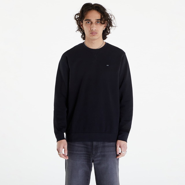 Sweatshirt Wrangler Sign Off Crew Black Fekete | 112350535