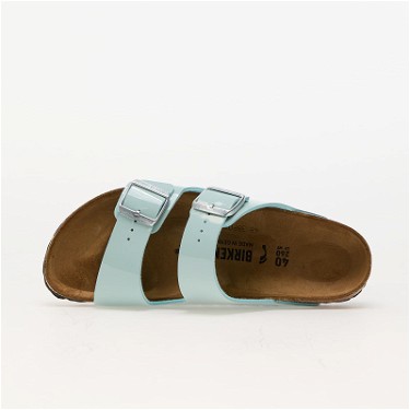 Sneakerek és cipők Birkenstock Women's Arizona Slim Fit Patent Double Strap Sandals - Surf Green - UK 3.5 Kék | 1026963, 2