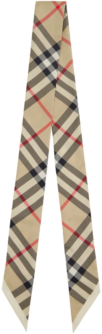 Sálak és kendők Burberry Skinny Check Silk Scarf Bézs | 8083301