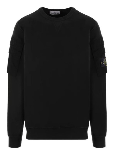 Sweatshirt Stone Island Garment Dyed Pocket Crewneck Fekete | 791560577-V0029