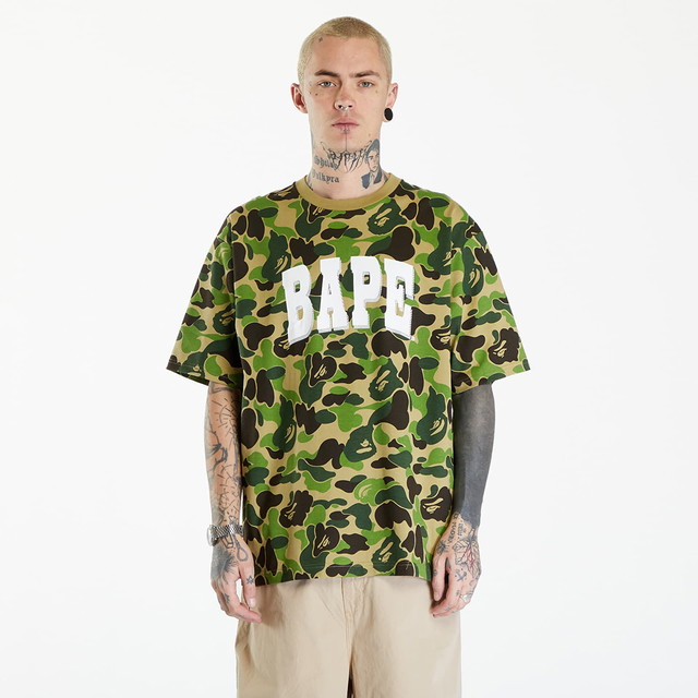 A BATHING APE Abc Camo Relaxed Fit Bape Logo Tee Green