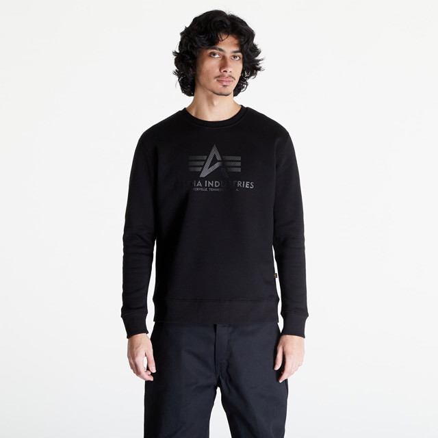 Sweatshirt Alpha Industries Basic Sweater Carbon Black/ Black Fekete | 146311-515