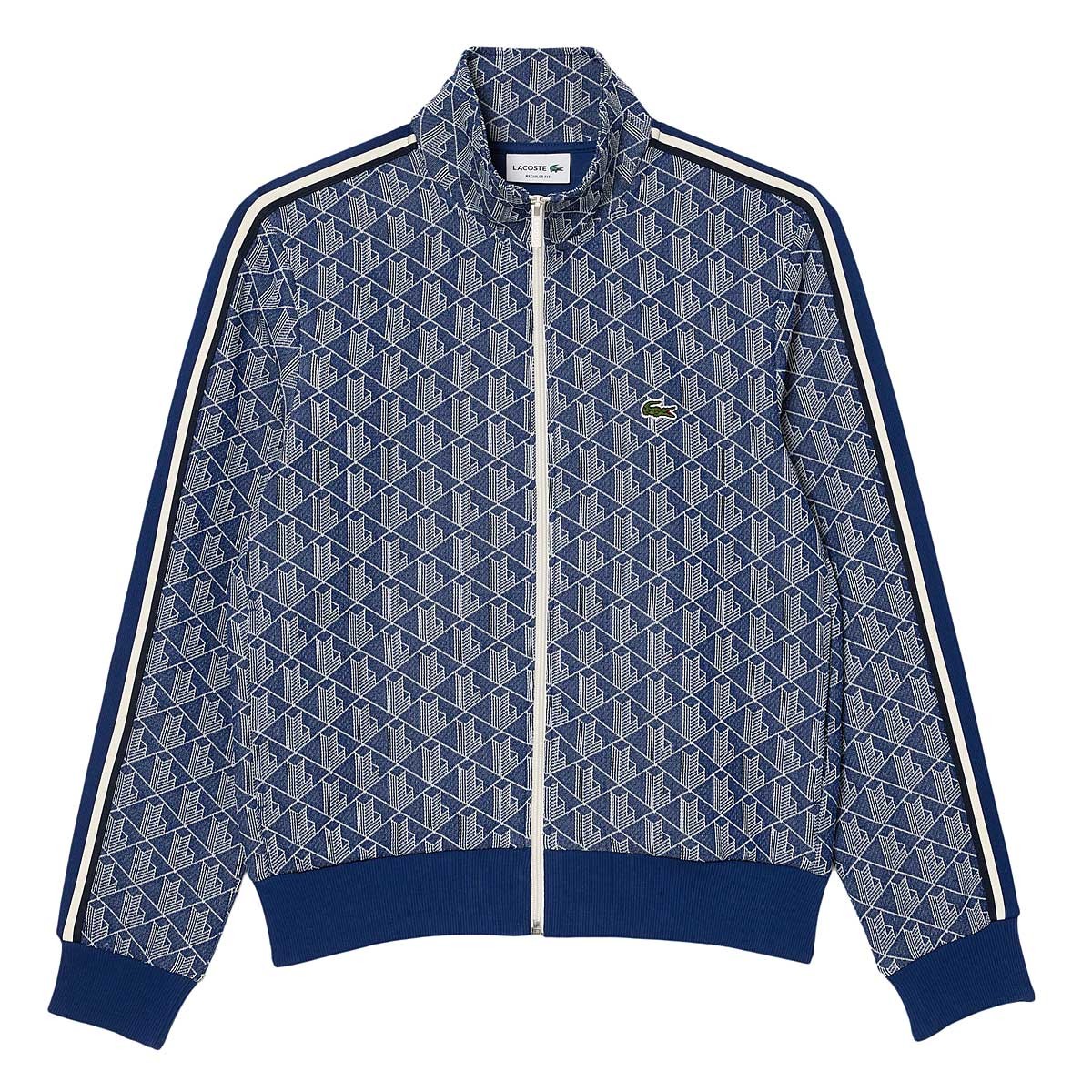 Sweatshirt Lacoste Paris Jacquard Monogram Zipped Sweatshirt Sötétkék | SH1368-00-QIE, 1