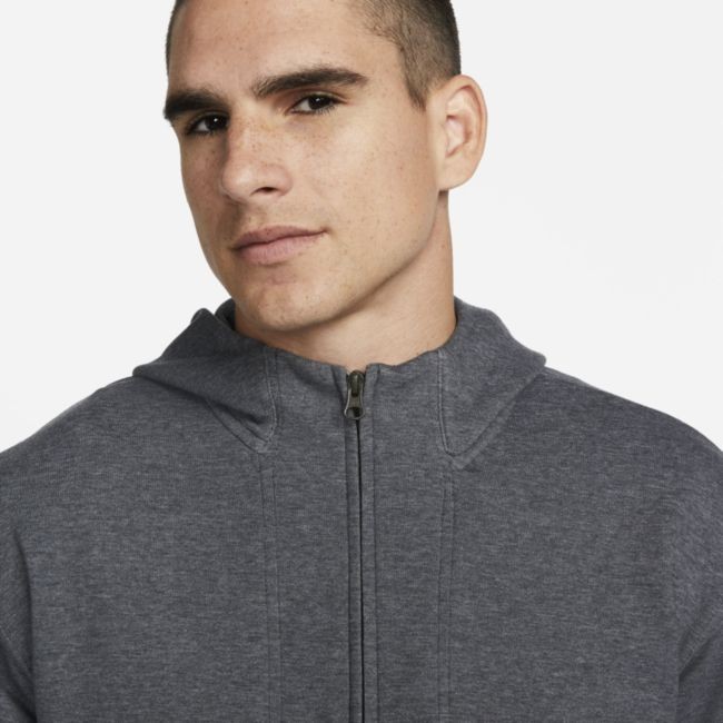 Sweatshirt Nike Yoga Dri-FIT Full-Zip Fleece Hoodie Fekete | DQ4876-011, 1