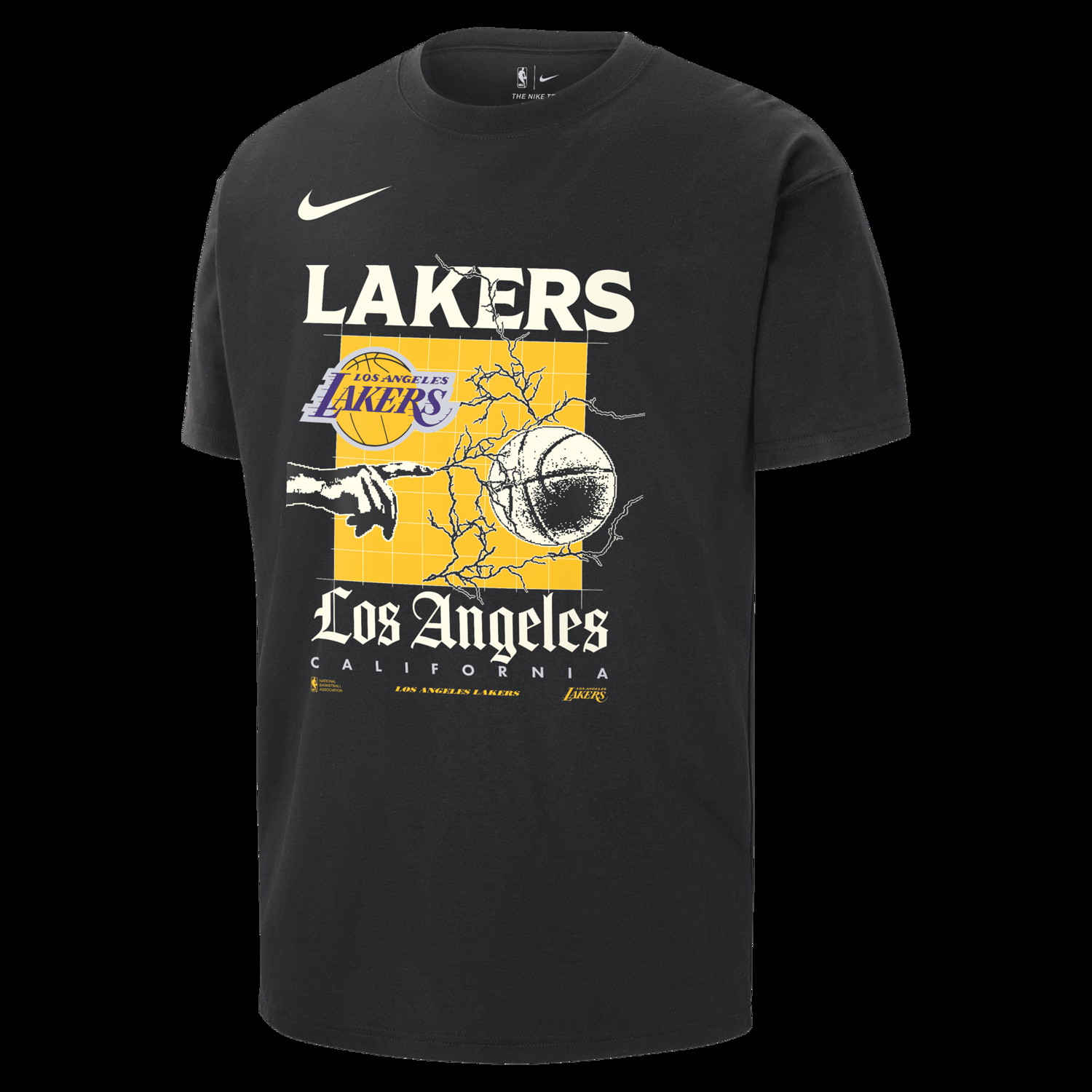 Póló Nike NBA Max90 Los Angeles Lakers Courtside Tee Fekete | FQ6105-010, 0