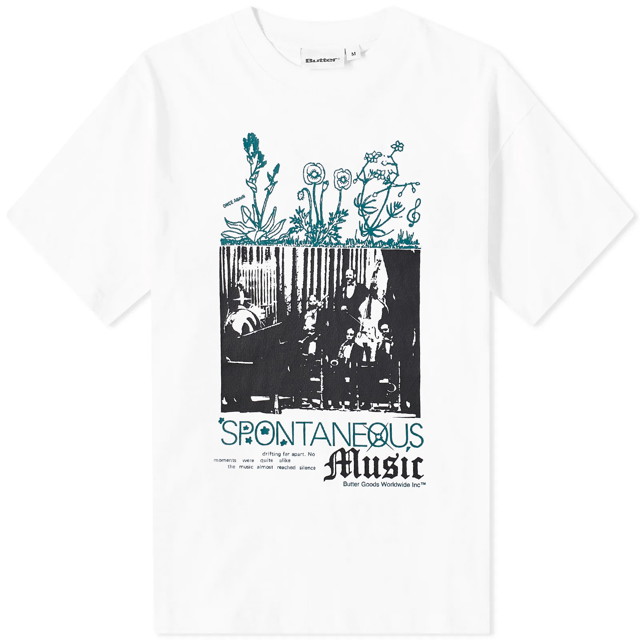 Póló Butter Goods Spontaneous Music T-Shirt Fehér | BUTTERQ1240031