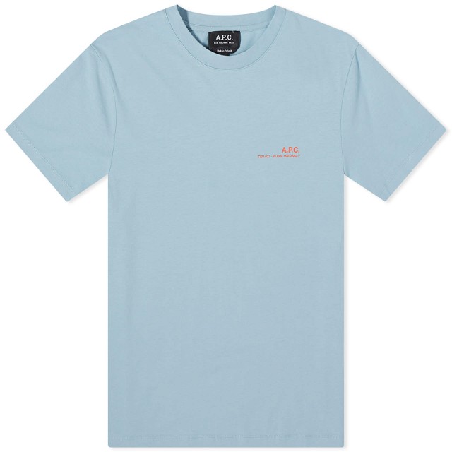 Póló A.P.C. Item Logo T-Shirt Kék | COFBT-H26904-IAC