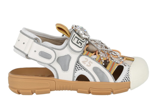 Sneakerek és cipők Gucci Tinsel Sport Sandals Crystal White Grey (Women's) Többszínű | 571557 98D10 8475