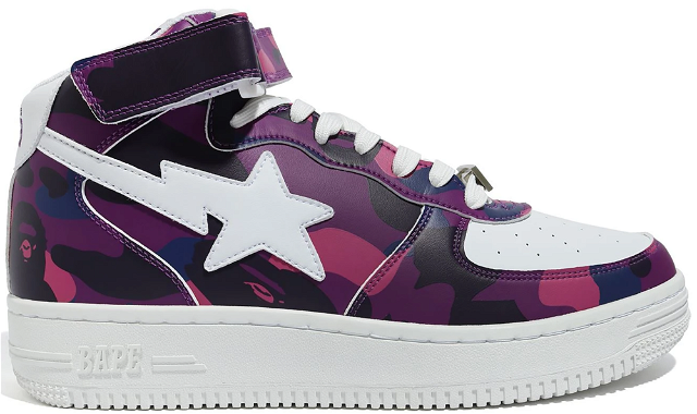 Sneakerek és cipők BAPE Bape Sta Mid "Camo Purple" Orgona | 1G80191008-PUR