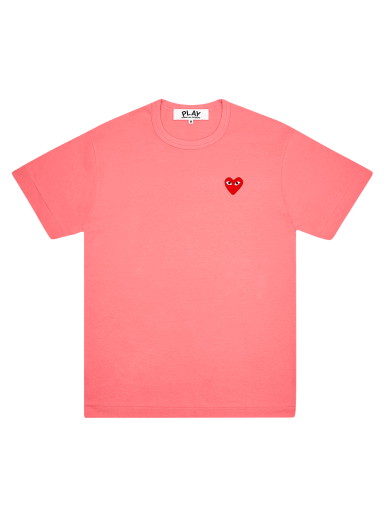 Póló Comme des Garçons PLAY Pastelle Red Emblem T-Shirt Rózsaszín | AZ T272 051 3
