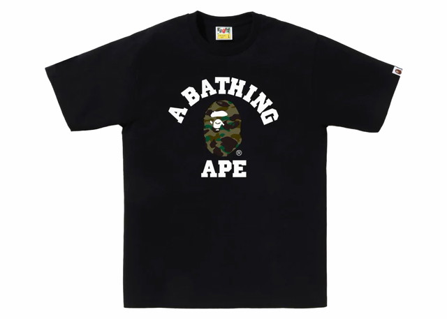 Póló BAPE BAPE 1st Camo College Tee Black/Green Fekete | 1J80-110-016