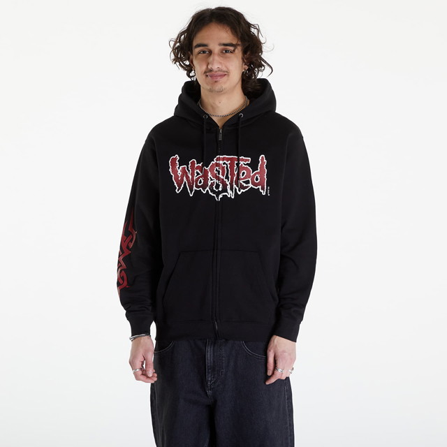 Sweatshirt Wasted Paris Hoodie Zip Blind Black Fekete | WP_000061