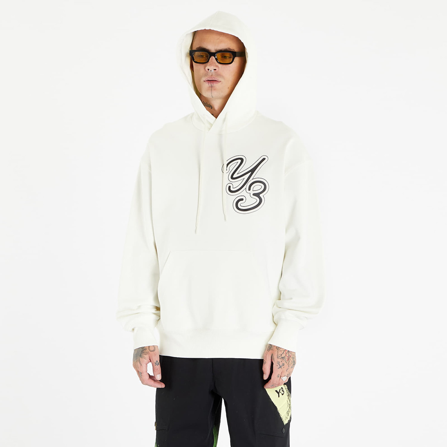 Sweatshirt Y-3 Graphic Logo Hoodie UNISEX Off White Fehér | IT7524, 0