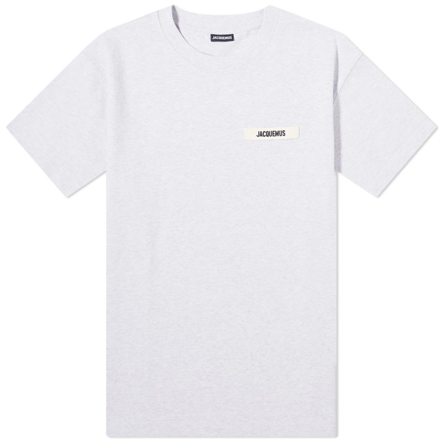 Póló Jacquemus Gros Grain Logo T-Shirt Szürke | 24E245JS208-2125-950