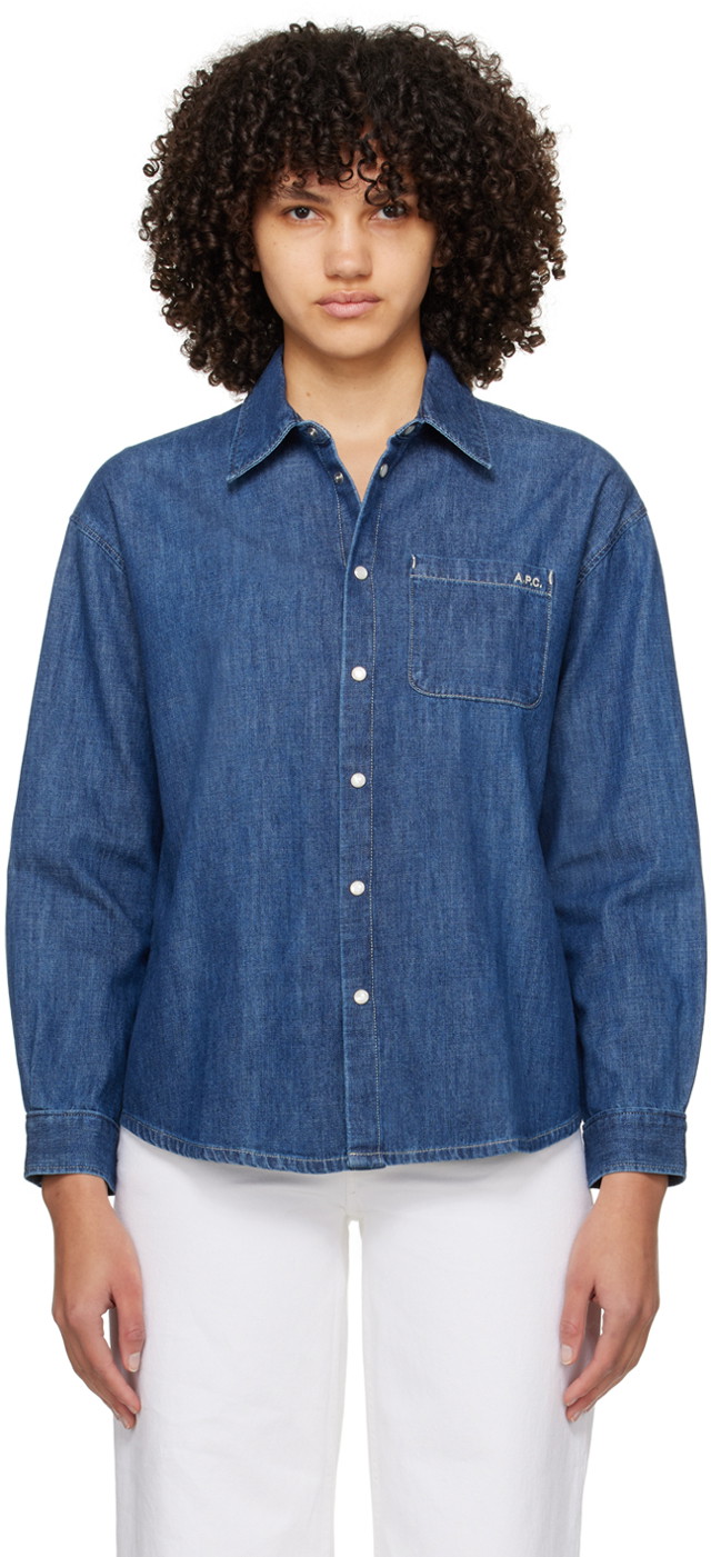 Ing A.P.C. Boyfriend Denim Shirt Sötétkék | COGXF-F12550