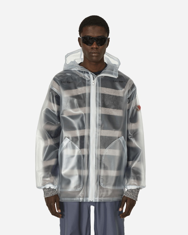 Dzsekik Cav Empt PVC Hood Zip Jacket White Fehér | CES25JK05 WHT