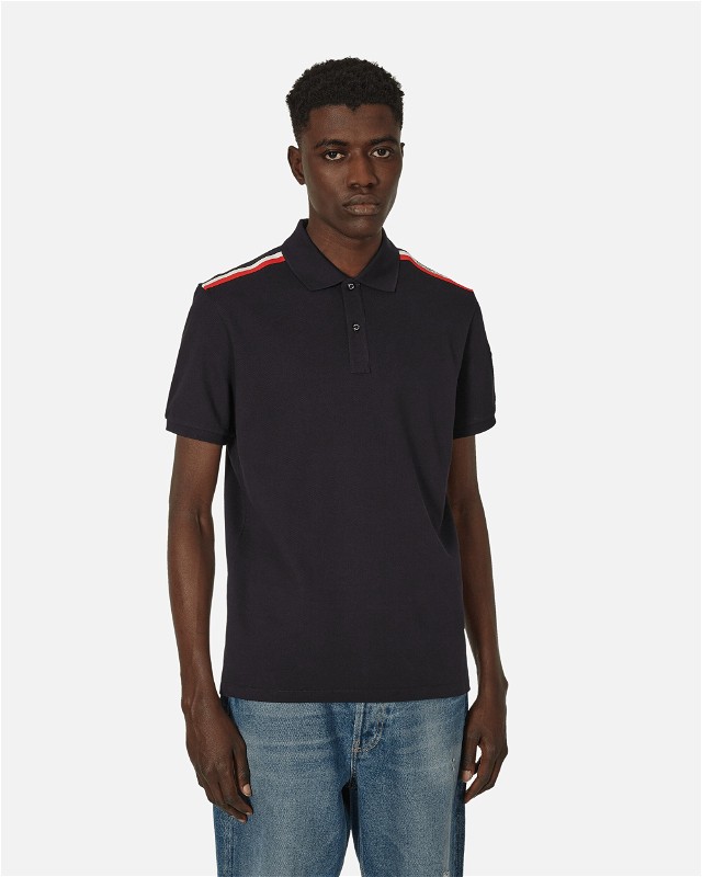 Ing Moncler Striped Polo Shirt Blue Fekete | 8A0002089A16 77X