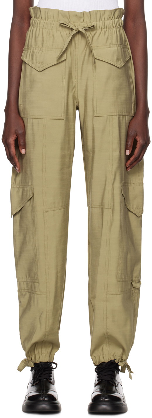 Nadrág GANNI High-Rise Trousers Zöld | F8873